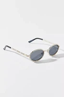 Lulu Metal Chain Oval Sunglasses