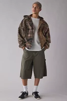 AJOBYAJO Camo Block Zip Hooded Jacket