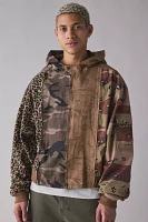AJOBYAJO Camo Block Zip Hooded Jacket