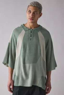 AJOBYAJO Paneled Two-Tone Polo Shirt