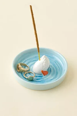 Bottoms Up Goose Ceramic Incense Holder & Catch-All Dish