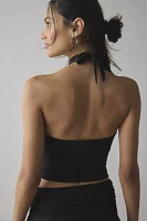 UO Summer O-Ring Y-Neck Cropped Halter Top