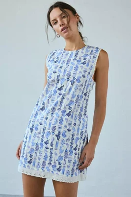 Kimchi Blue Delaney Sleeveless Lace-Trim Shift Mini Dress