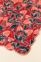 Strawberry Pattern Scallop Quilted Placemat