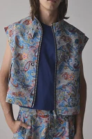 FRIED RICE Paisley Jacquard Zip-Off Sleeve Jacket