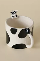 Peeking Cow Sculpture Ceramic Mug