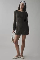 Motel Selvia Jacquard Knit Bell Sleeve Mini Dress