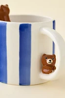 Sleeping Teddy Bear Sculpted Ceramic Mug