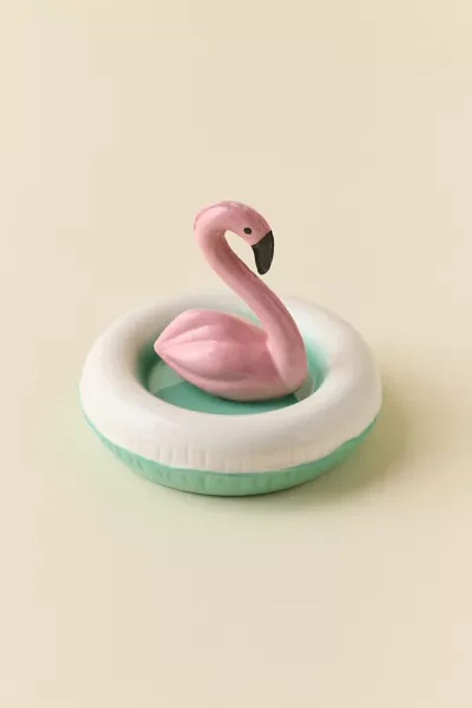 Flamingo Pool Floatie Ceramic Catch-All Dish