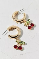 Cherry Gems Charm Hoop Earring