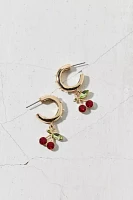 Cherry Gems Charm Hoop Earring