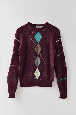 Vintage Argyle Crew Neck Sweater