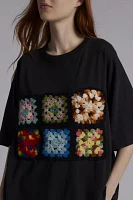 THE SERIES X Urban Renewal Granny Square Oversized Tee