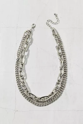 Maya Rhinestone Mixed Chain Multi-Strand Necklace