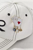 Luck Of The Cards Enameled Charm Brooch