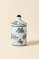 Stoneware Patterned Stash Jar With Lid