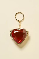 Heart Jewel Pocket Mirror Keychain