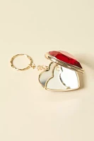 Heart Jewel Pocket Mirror Keychain