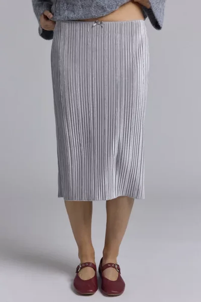 ReMADE By UO Remnants Shimmer Knee Length Skirt