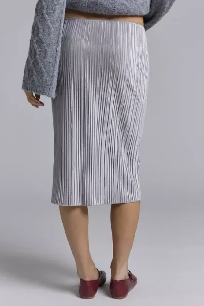 ReMADE By UO Remnants Shimmer Knee Length Skirt