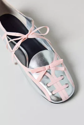 Charles & Keith Lace-Up Bow Ballet Flat