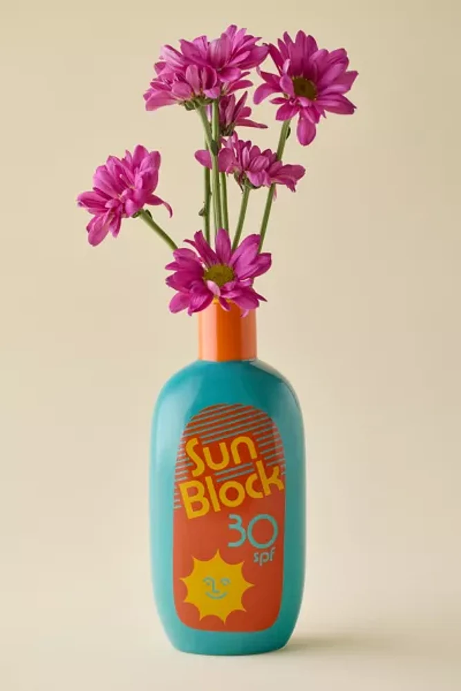 ban.do Sunblock Bottle Shape Ceramic Vase