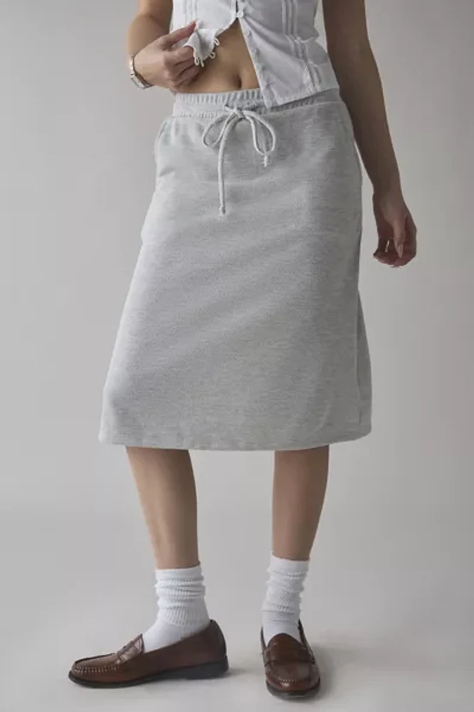 ReMADE By UO Remnants Terry Knit Midi Skirt