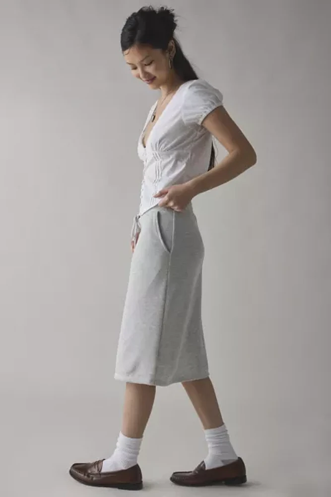 ReMADE By UO Remnants Terry Knit Midi Skirt