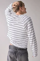 ReMADE By UO Remnants Striped Raglan Tee