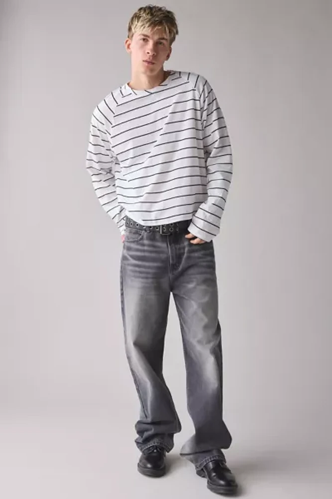 ReMADE By UO Remnants Striped Raglan Tee