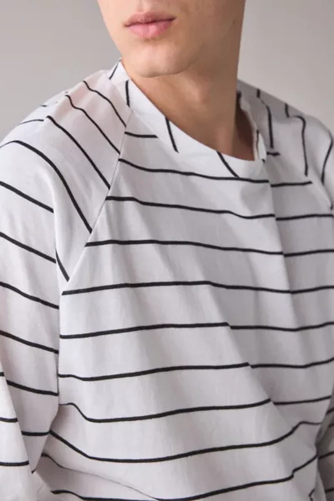 ReMADE By UO Remnants Striped Raglan Tee