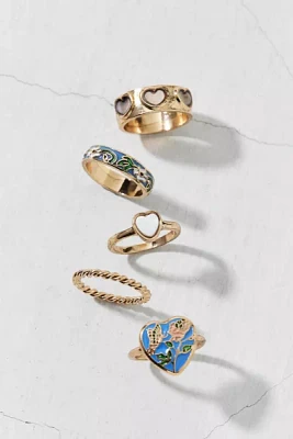 Edith Delicate Heart Ring Set