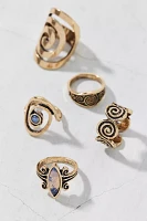 Statement Stone Swirl Ring Set