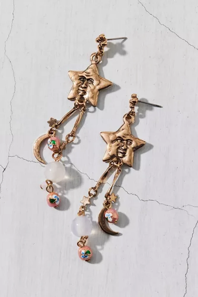 Nina Celestial Star & Moon Drop Earring