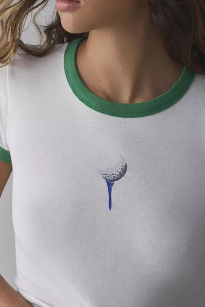 BDG Too Perfect Tee Time Graphic Ringer Baby