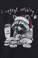 I Regret Nothing Racoon Holiday Graphic Tee