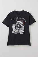 I Regret Nothing Racoon Holiday Graphic Tee