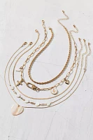 Hearts & Charms 5-Piece Layering Necklace Set