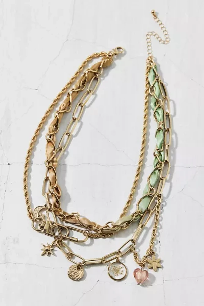 Syd Ribbon Chain Layered Necklace