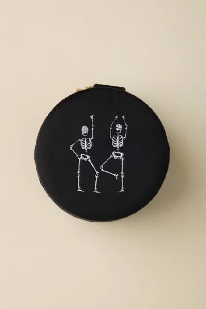 Dancing Skeleton Velvet Jewelry Case