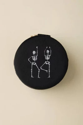 Dancing Skeleton Velvet Jewelry Case