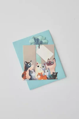 The Little Red House Die-Cut Cat Greeting Card