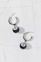 8 Ball Charm Chunky Hoop Earring