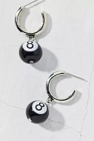 8 Ball Charm Chunky Hoop Earring