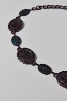 Medallion Oxidized Metal Chain Belt