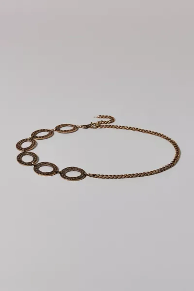 Open Circles Chunky Metal Chain Belt