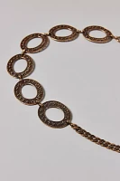 Open Circles Chunky Metal Chain Belt