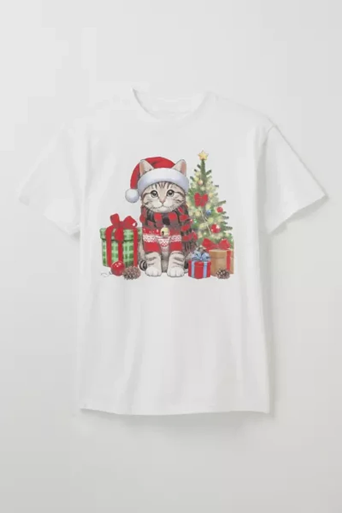 Holiday Kitten Cotton Graphic Tee