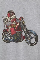 Holiday Santa Biker Cotton Graphic Tee