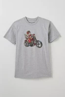 Holiday Santa Biker Cotton Graphic Tee